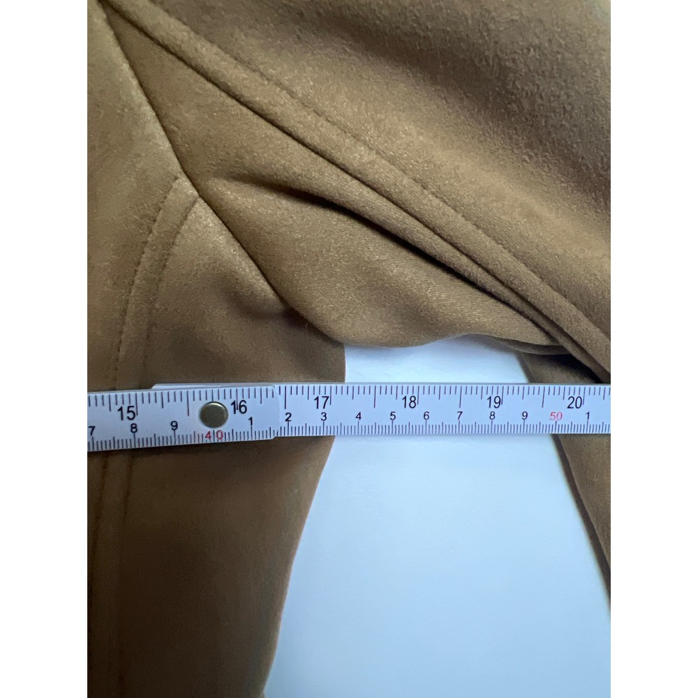 Abercrombie & Fitch Women Faux Suede Zip Moto Biker Jacket Tan Brown M Edgy Chi - Picture 3 of 11